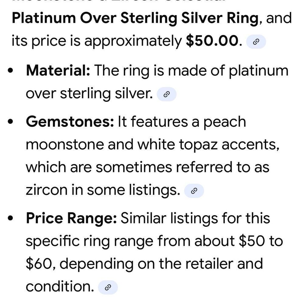 #1003** Peach Moonstone’s & Zircon Celestial Platinum Over sterling Silver - Picture 5 of 5